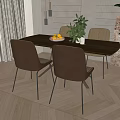 Dining table and chair combination 3d model