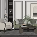 Modern sofa coffee table combination 3d model