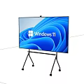 Smart Machine Interactive Display Screen Featuring Windows 11 Interface And Mobile Stand With Wheels 3d model
