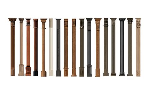 European-style Roman Column Solid Wood Roman Column 3d model