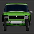 Vibrant Green Vintage Station Wagon with Black Windows and Silver Wheels