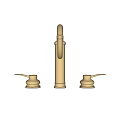 Classic Beige Faucet With Curved Spout And Two Control Handles Design