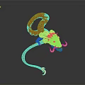 Red Dragon Ornament With Golden Decorations And Coiled Body In Traditional Chinese Style