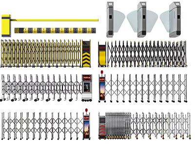 Public Facilities Security Equipment Including Retractable Gates Barriers And Railings 3d model