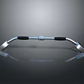 Silver Metal Push Up Bar With Black Grip And U Shaped Design On Reflective Surface