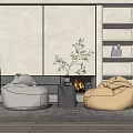 Modern Lazy Sofa Lazy Sofa Corner Combination 3d model