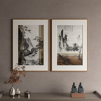 New Chinese Landscape Painting Decorative Painting 3d model