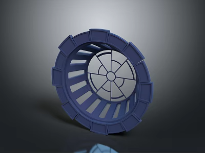 Modern Blue Circular Lighting Combination With Radial Structure And White Center 3d model