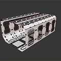 Industrial Landscape Showcasing Metallic Structure With Reflective Panels And Holes