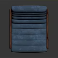 Stylish Blue Upholstered Chair With Red Wooden Frame And Modern Design