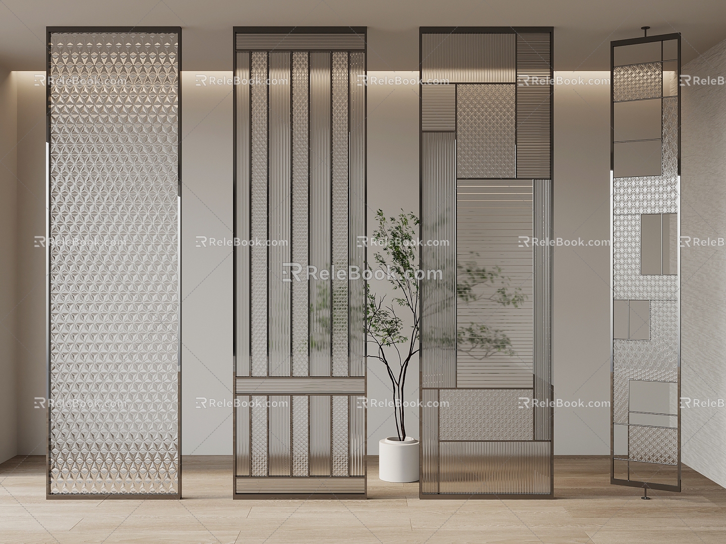 glass screen partition changhong glass 3d model