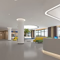 Hospital Outpatient Clinic Lobby Interior With Sofas Plants And Skylight