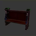 Wooden Outdoor Bench With Dark Brown Finish Classic Design Carved Armrests And Ornate Legs
