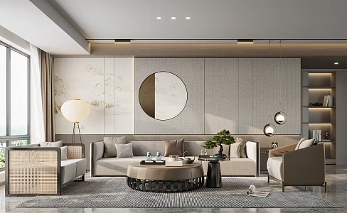 New Chinese Living Room 3d model