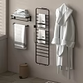 Wall Mounted Bathroom Accessories With Towel Rack Hanging Towels And Bathrobe