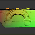 Stone Masonry Building Facade With Arched Staircase Classic Doors And Windows