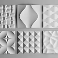 Modern Geometric Wall Decor With Various Textured Patterns And Abstract Designs 3d model