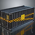 Black Storage Container With Yellow Black Warning Stripes For Living Supplies