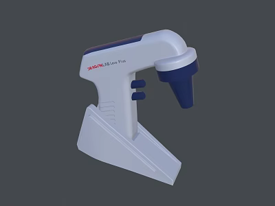 MICROLAB P10 Handheld Industrial Equipment With White Blue Body Buttons And Stand 3d model