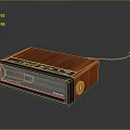Panasonic Vintage Radio With Digital Display Showing Time And Wooden Case