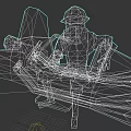 Bird Shaped Game Character In Green Helmet And Military Uniform Sitting In Green Mechanical Vehicle