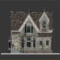 Vintage Style Miniature House Model With Tiled Roof And Wooden Details