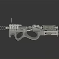 Futuristic Sci Fi Weapon 3D Render With Metallic Mechanical Structure And Sight