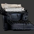 Vintage Black Typewriter With Paper Showing Typed Text On Dark Surface