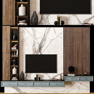 Modern TV Background Cabinet TV Cabinet Background Wall 3d model