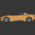 Orange Convertible Sports Car With Sleek Design Open Top And Shiny Wheels