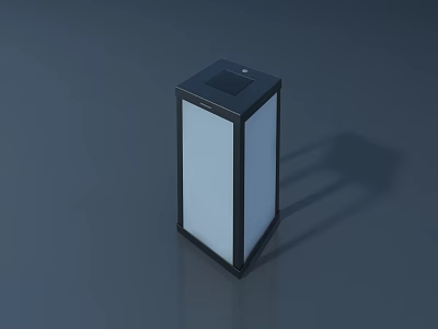Modern Public Trash Can With Black Frame And White Panel For Outdoor Use 3d model