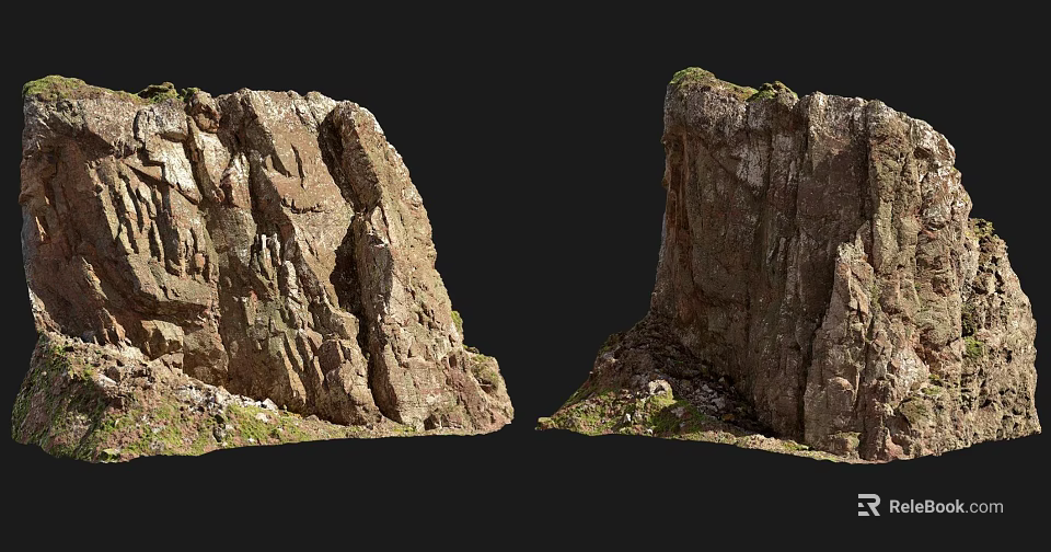 Natural Stone And Wood Elements For Rustic Outdoor Landscape Design 3d model 