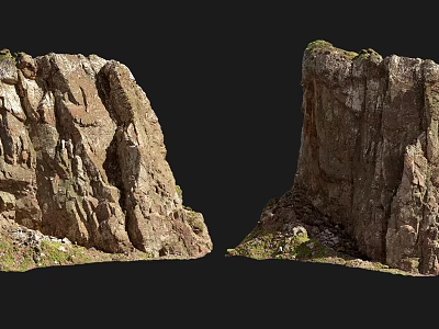 Natural Stone And Wood Elements For Rustic Outdoor Landscape Design 3d model