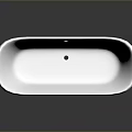 Children Safe Standalone Bathtub with White Interior Black Exterior and Silver Legs