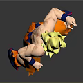 Super Saiyan Goku Anime Game Character Blonde Spiky Hair Shirtless Orange Torn Pants Fighting Stance
