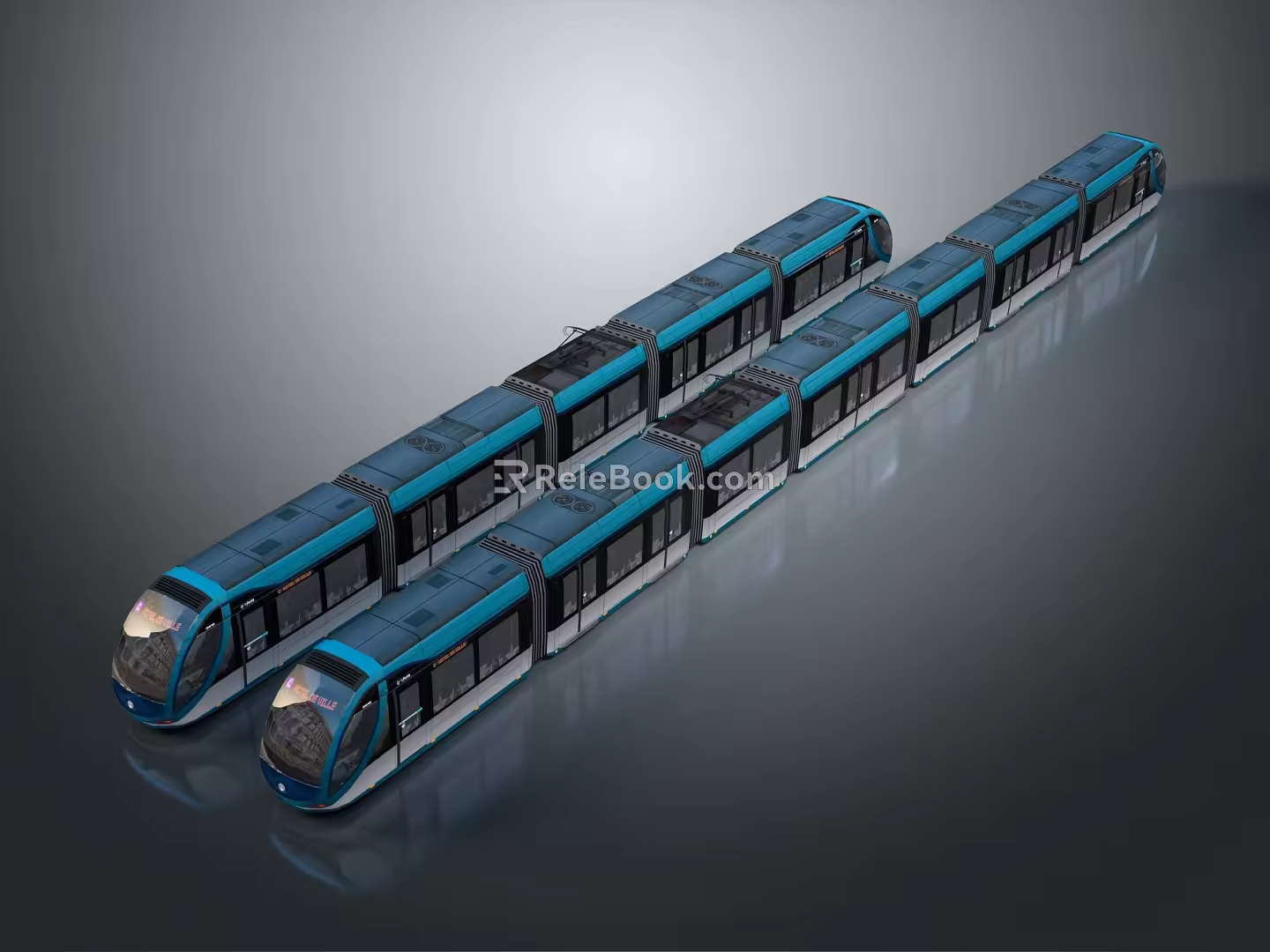 modern high-speed rail light rail train subway 3d model