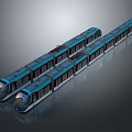 modern high-speed rail light rail train subway 3d model