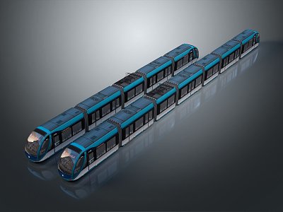 modern high-speed rail light rail train subway 3d model