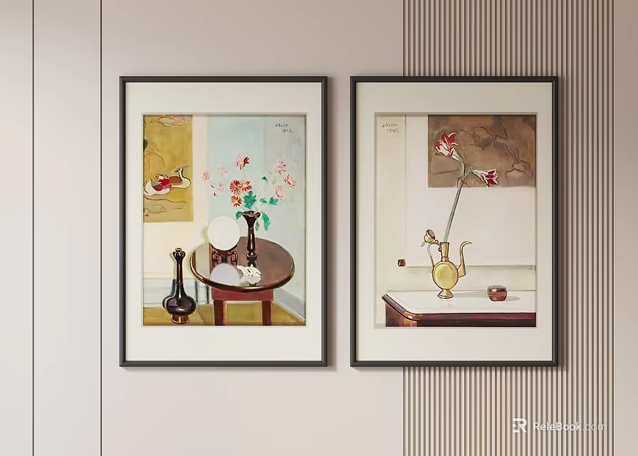 Abstract Paintings Framed Artwork Pieces For Interior Wall Home Decor 3d model 