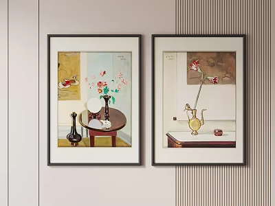 Abstract Paintings Framed Artwork Pieces For Interior Wall Home Decor 3d model