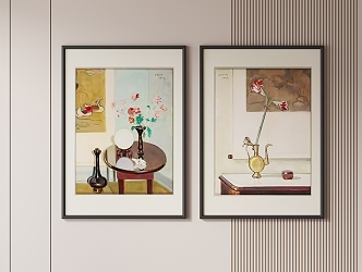 Vintage Hanging Paintings 3d model