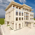 Stunning Detached Villa In Classical Style With Marble Exterior Columns And Green Lawn