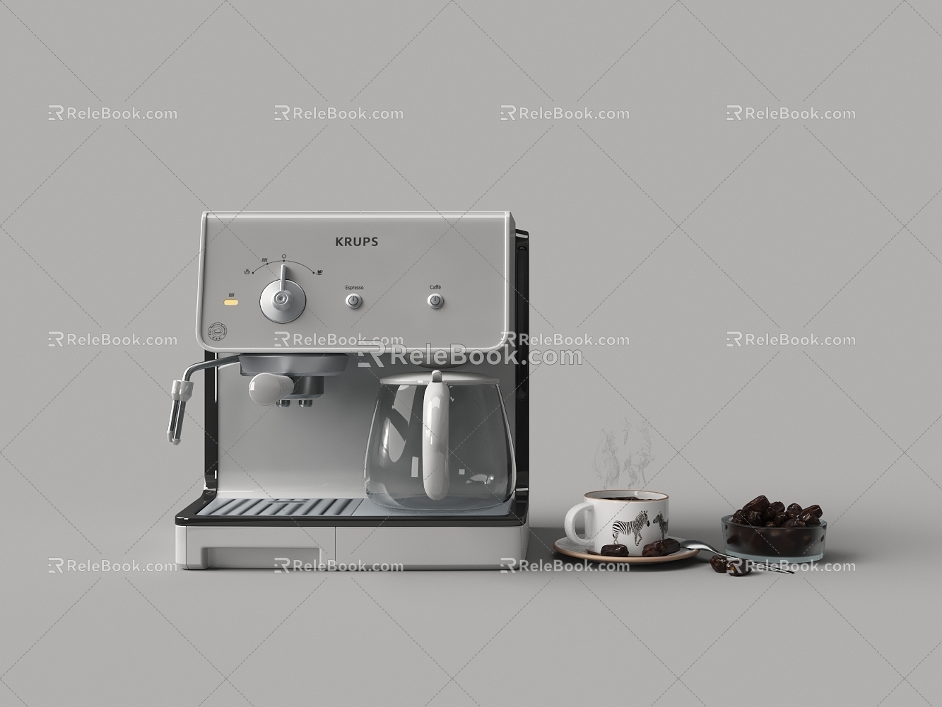 Living appliances silver coffee machine 3d model