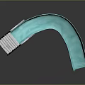 Turquoise Swimming Pool Slide With Metal Ladder And Curved Design