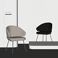 Modern Leather Dining Chairs In White And Black With Metal Legs Design