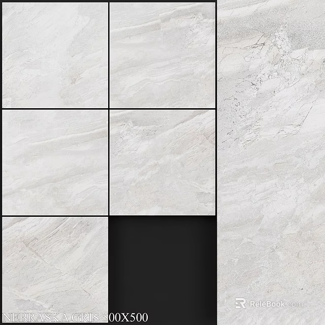 White Ceramic Tile Components Featuring Textured Surfaces And Black Accent Sections 3d model 