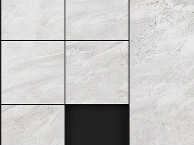 White Ceramic Tile Components Featuring Textured Surfaces And Black Accent Sections 3d model
