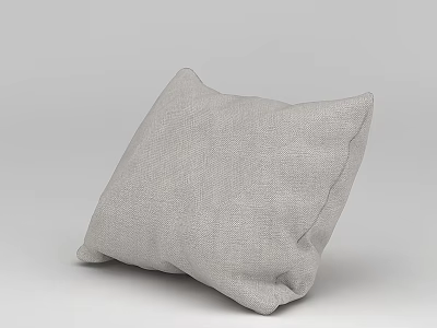 Light Gray Linen Throw Pillow with Simple Design for Home Decoration 3d model