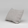 Light Gray Linen Throw Pillow with Simple Design for Home Decoration 3d model