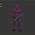 Military Game Movie Character In Camouflage Uniform With Helmet Gas Mask And Rifle